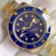 Knockoff Rolex Submariner 2-Tone Blue Dial Diamond Markers Watch (4)_th.jpg